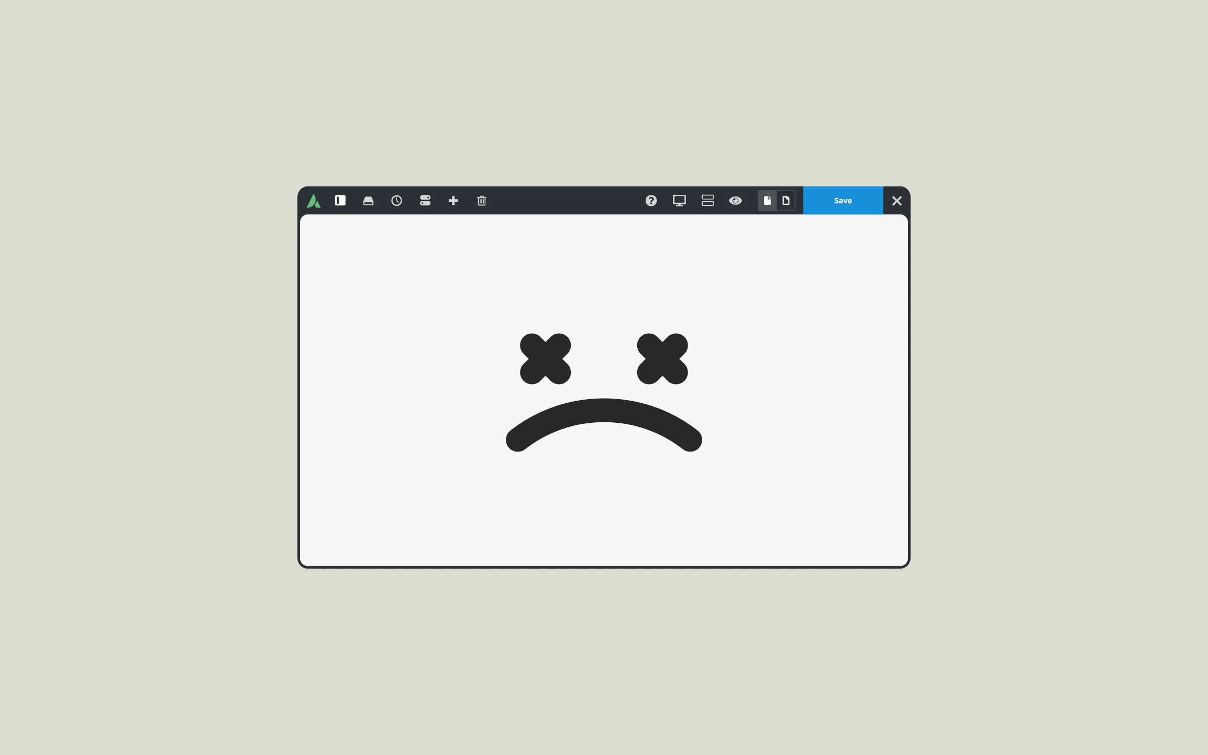 Böngészőablakban megjelenő szomorú, hibát jelző szmájli ikon egy nem elérhető weboldalon.