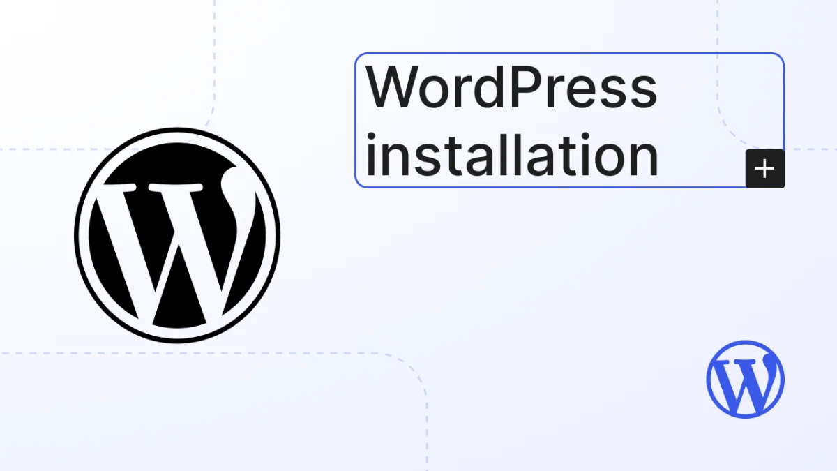 WordPress logó és WordPress installation feliratú szövegdoboz világos háttéren